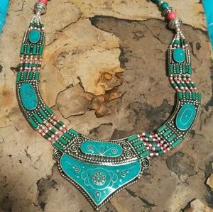 Chunky Turquoise Necklace.